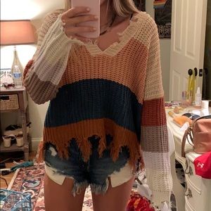 NWT color block sweater